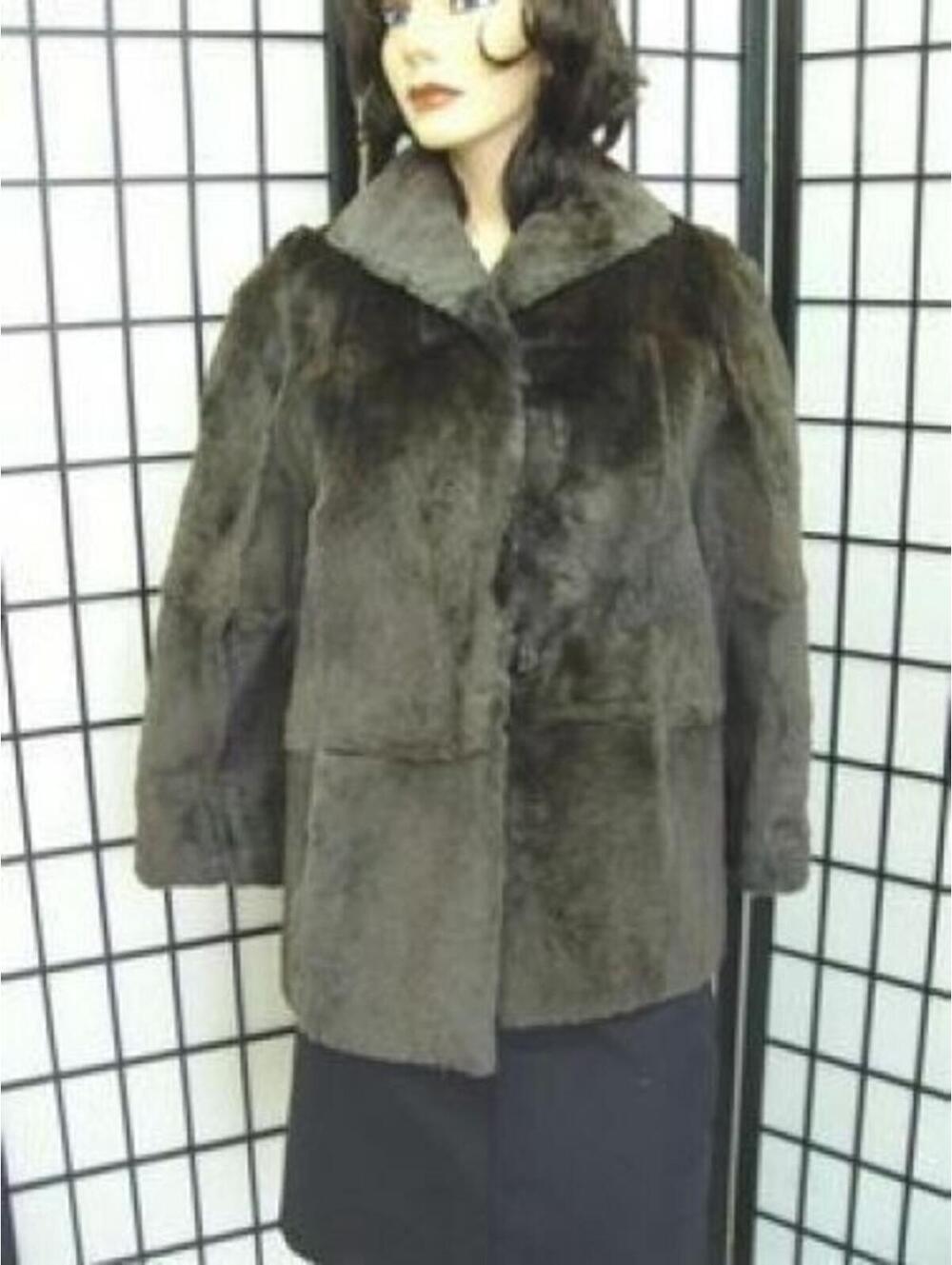 ! MINT SHEARED RABBIT FUR JACKET COAT WOMAN WOMEN SIZE 10 medium